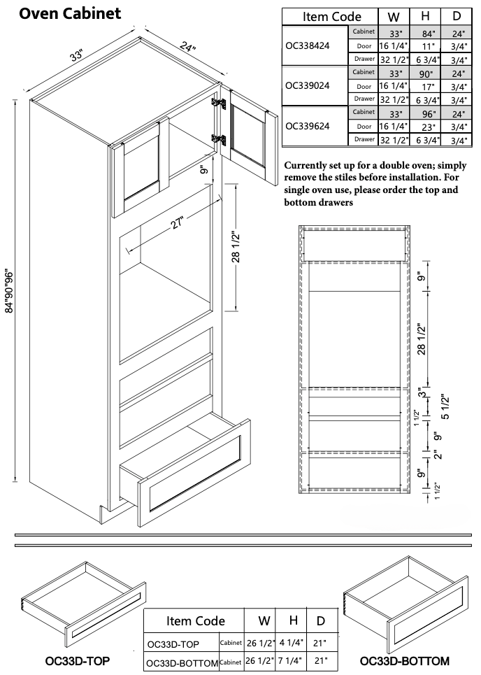 Oven Cabinet OC339024-1D