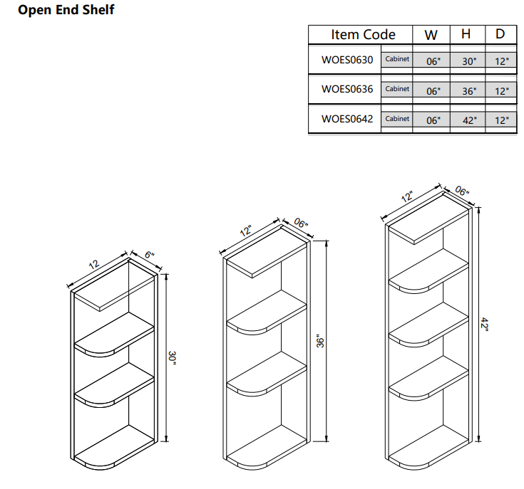 Wall End Shelf WOES0642