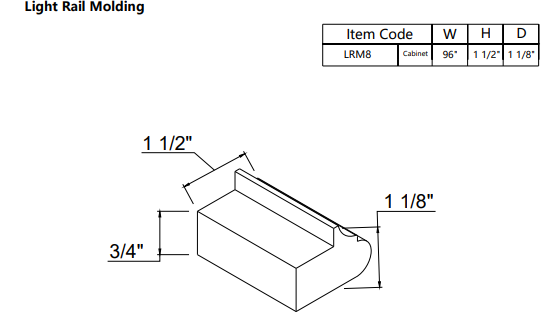 Light Rail Moulding LRM8