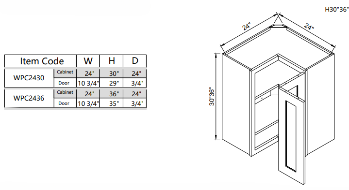 Wall Square Corner WPC2430