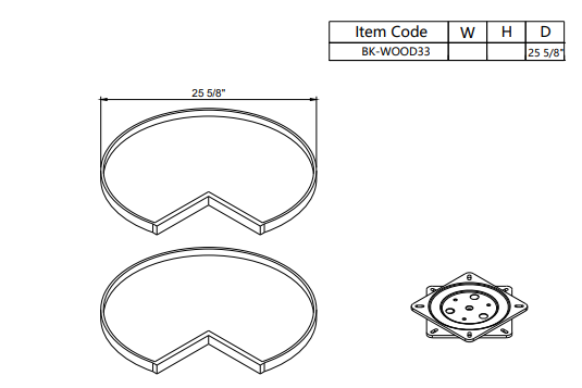 Lazy Suzan Tray BK-Wood33