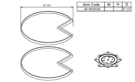 Lazy Suzan Tray BK-Wood36