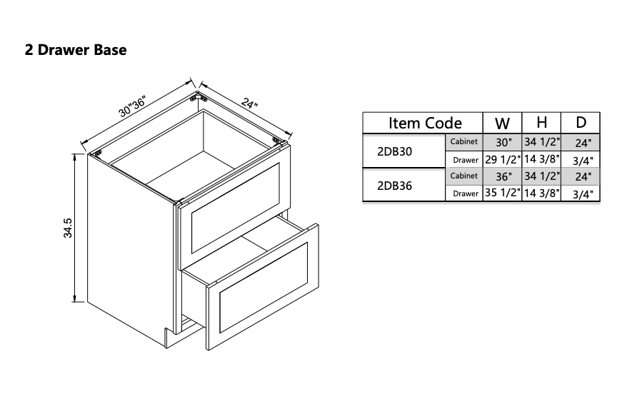 Drawer Base 2DB30