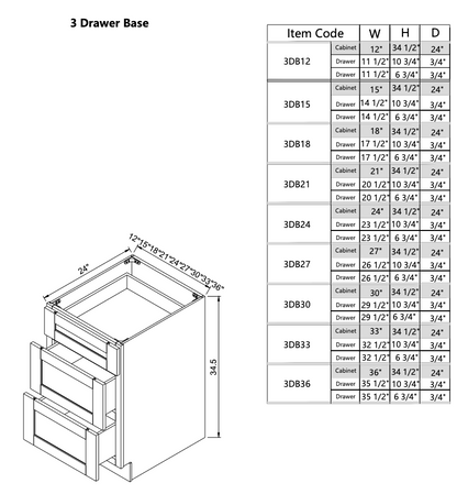 Drawer Base 3DB15