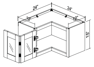 Wall Glass Door Corner GDWCOR2415