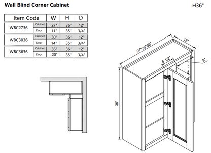 Wall Blind Corner WBC3636