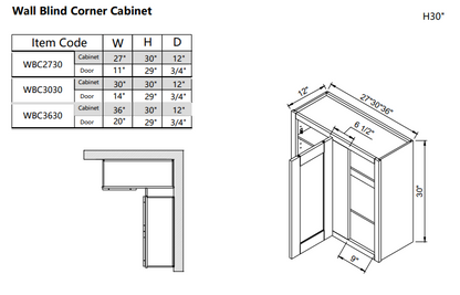 Wall Blind Corner WBC3030