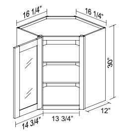 Wall Glass Door Diagonal Corner GDWDC2430