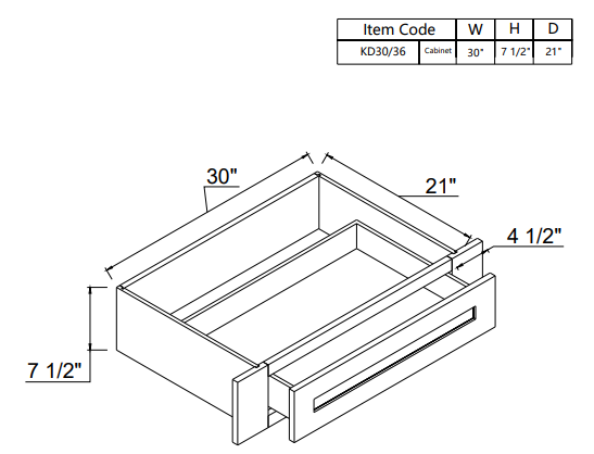 Knee Drawer KD30/36