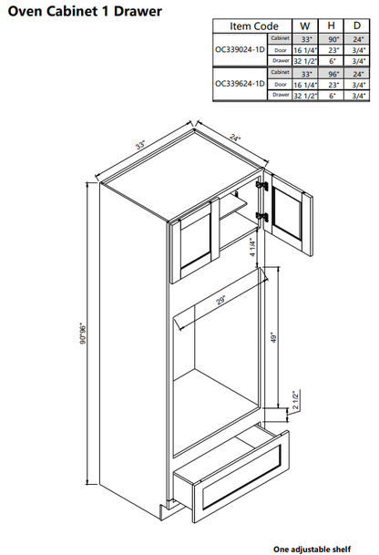 Oven Cabinet OC339024-1D