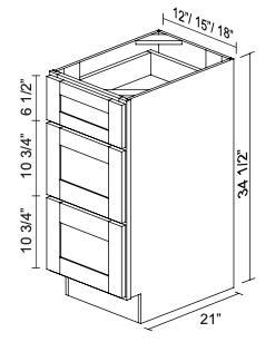 Vanity Drawer Base VDB18-3