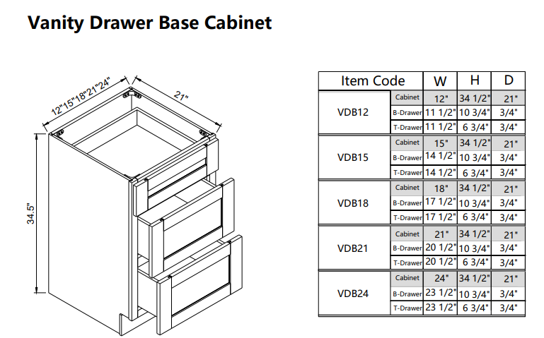 Vanity Drawer VDB21