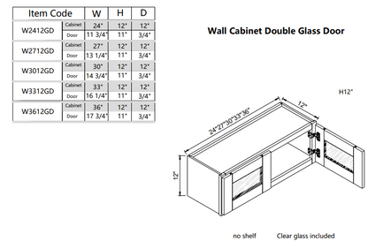 Wall Glass Door W2712GD