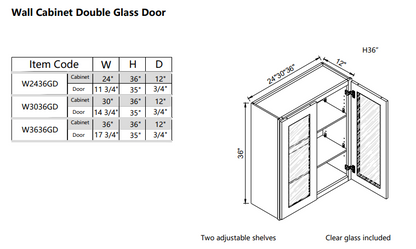Wall Glass Door W3036GD