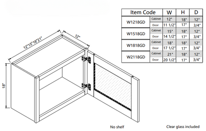 Wall Glass Door W2118GD